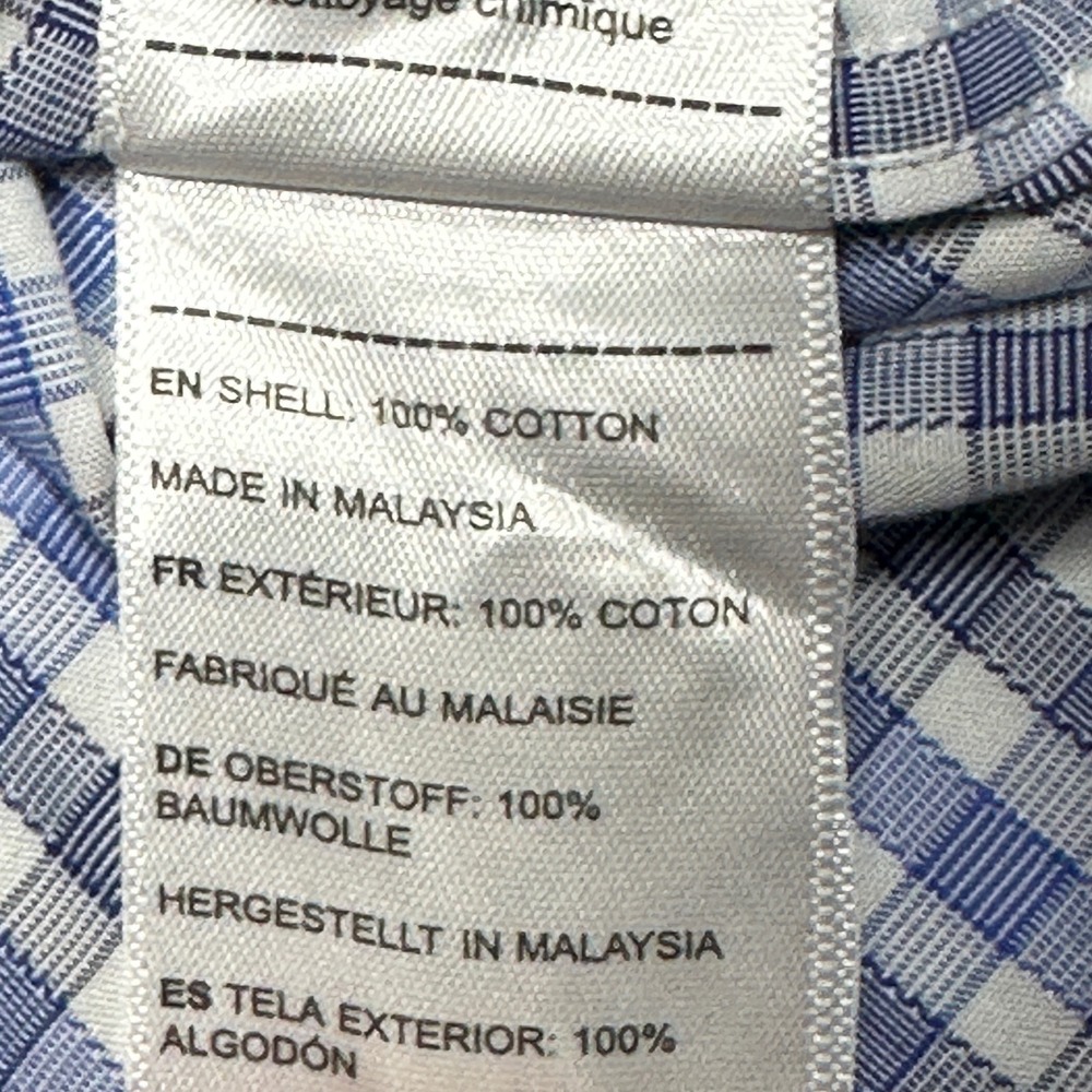 UNTUCKit Durif WF Mens Large Slim Fit Blue Gingham Wrinkle Free Button Down - Picture 8 of 8